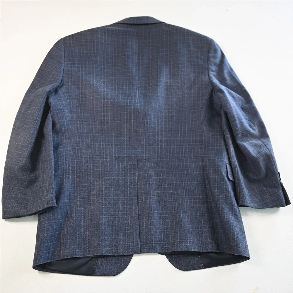 Hart Shaffner Marx 38S Blue Plaid Check Mens Blazer Suit‎ Jacket Sport Coat
